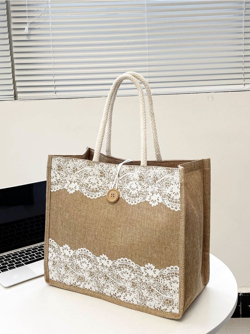 Geometric Pattern Shopper Bag