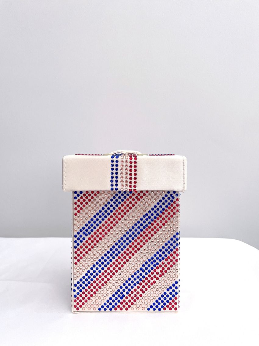 Mini Colorblock Rhinestone Decor Box Bag