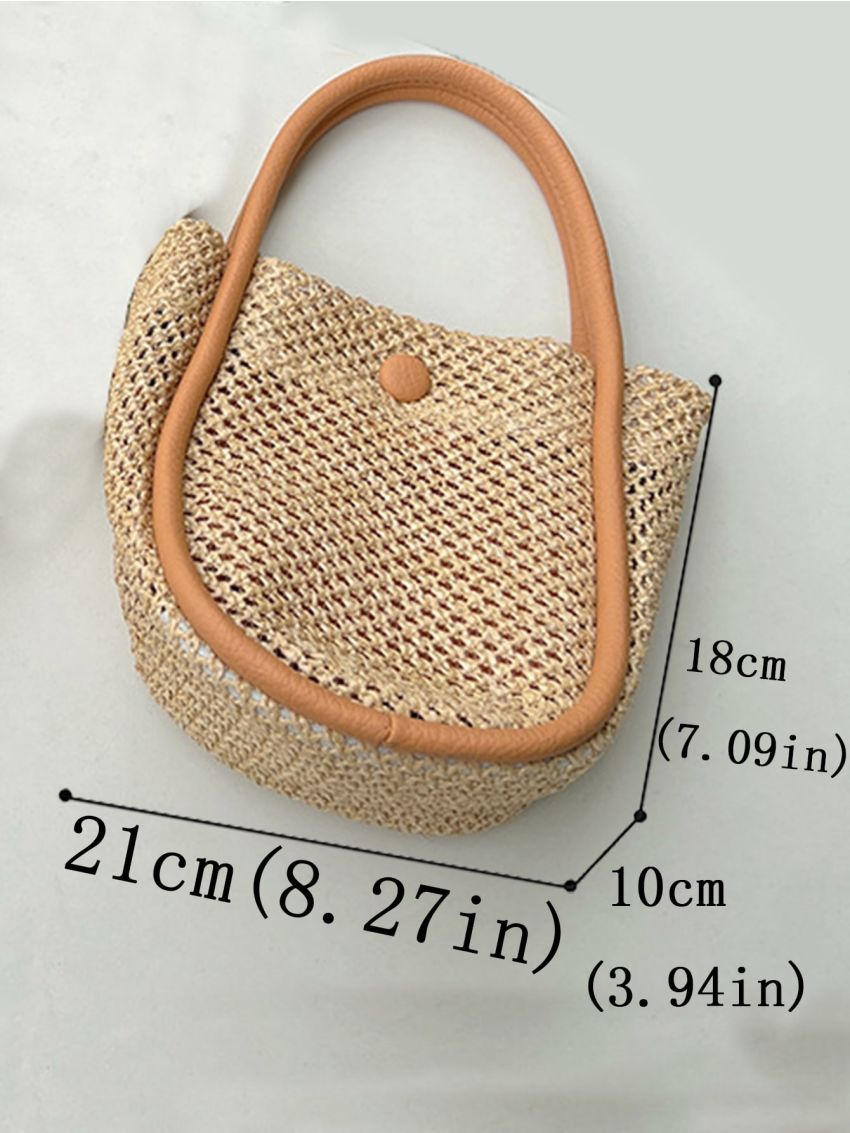 Two Tone Straw Bag