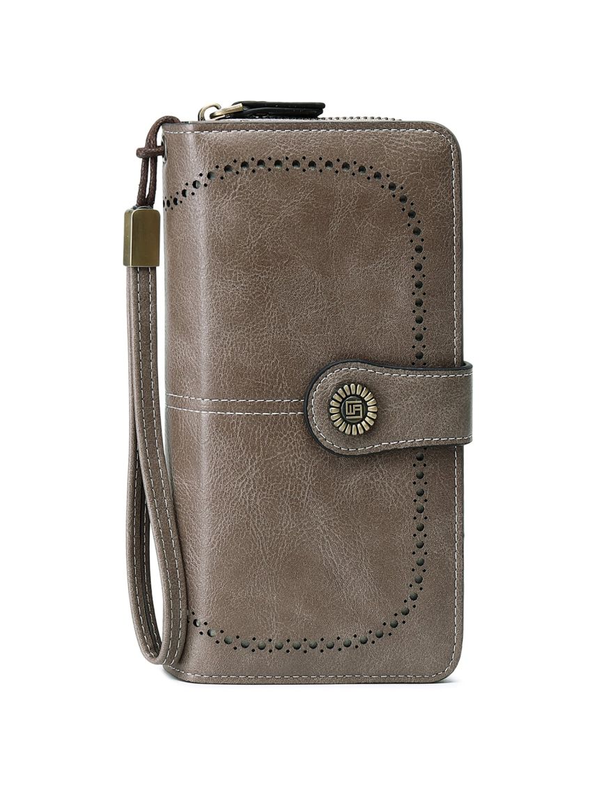 Metal Decor Long Wallet