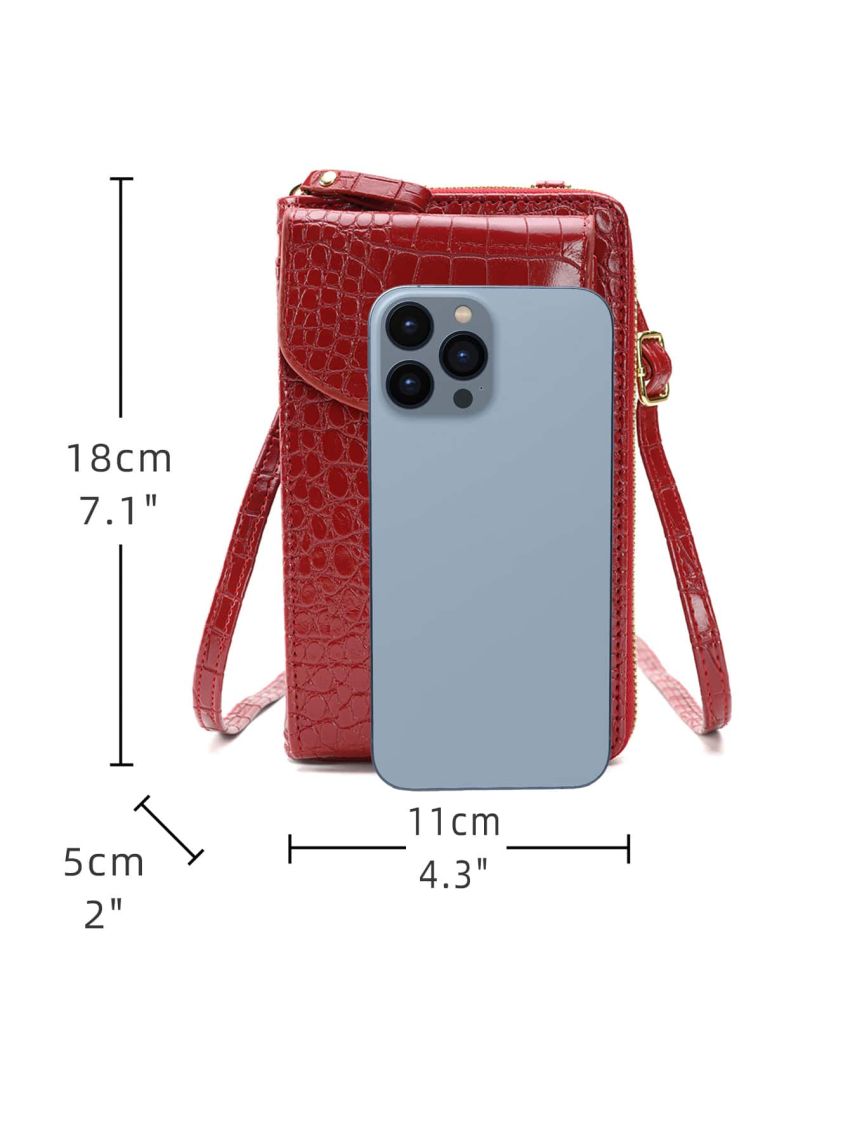 Geometric Embossed Phone Wallet