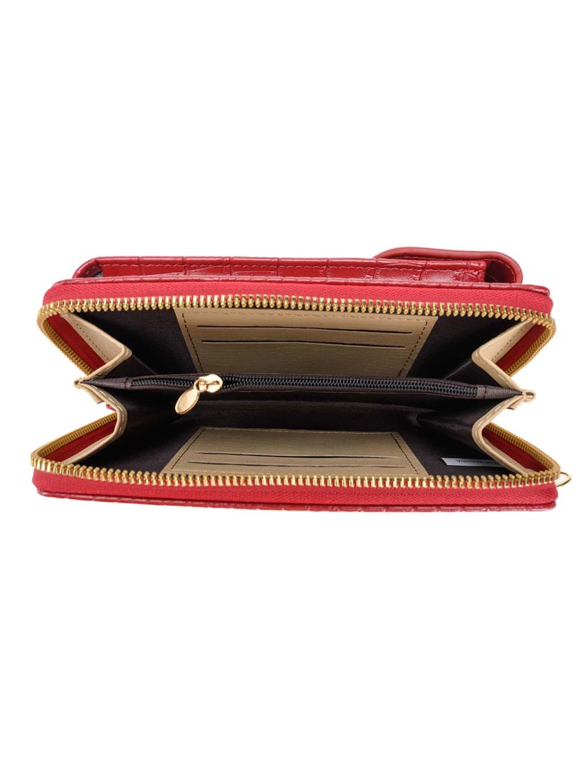 Geometric Embossed Phone Wallet