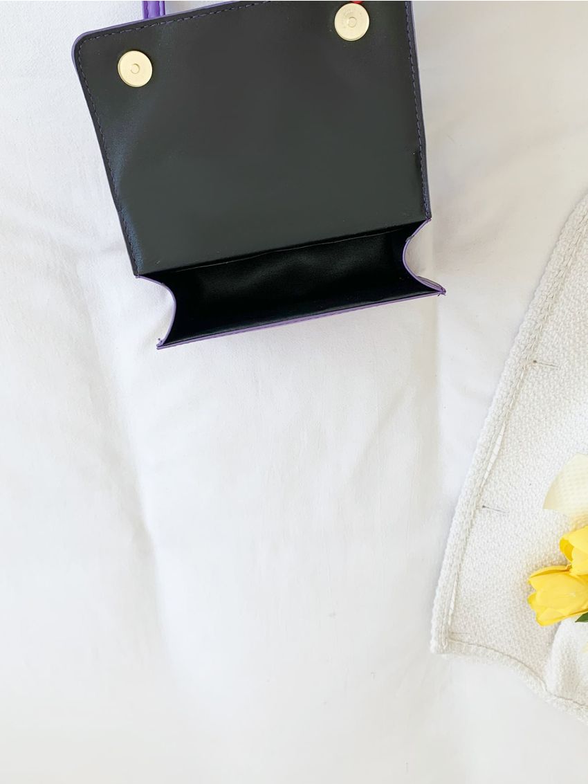 Mini Plaid Embossed Ruched Top Handle Square Bag