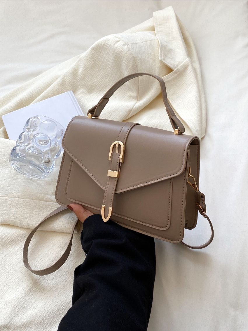 Buckle Decor Flap Square Bag