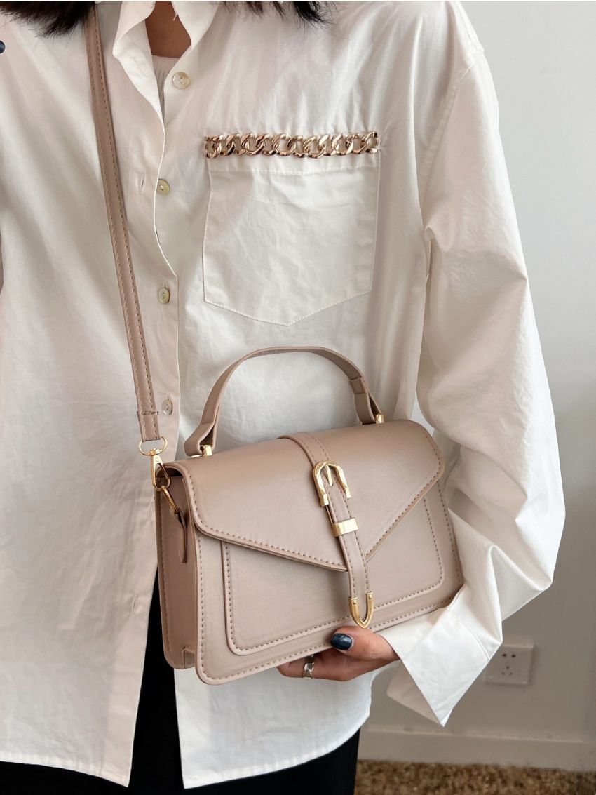 Buckle Decor Flap Square Bag