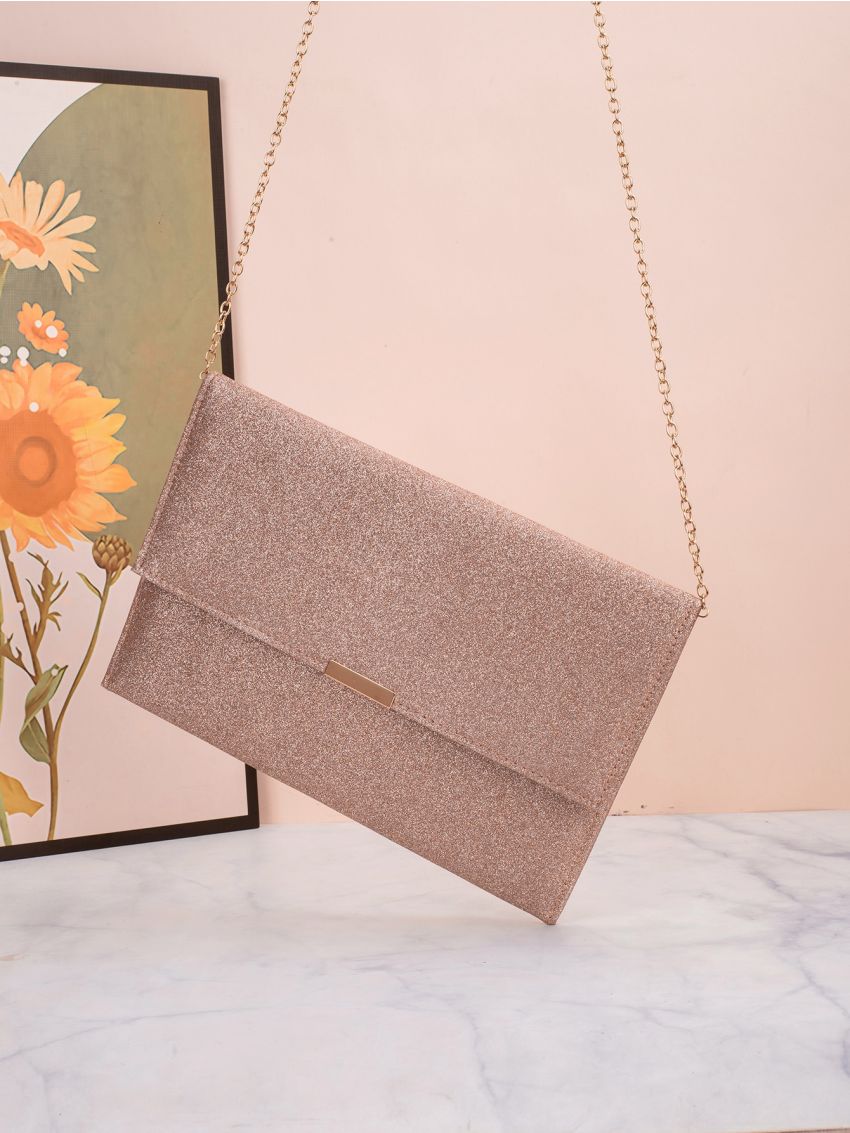 Glitter Flap Chain Square Bag
