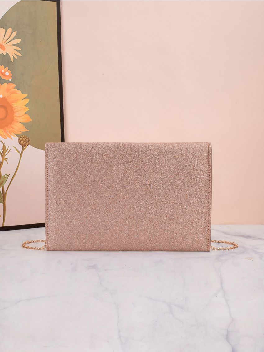 Glitter Flap Chain Square Bag
