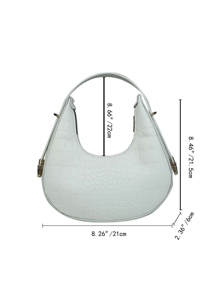 Crocodile Embossed Hobo Bag