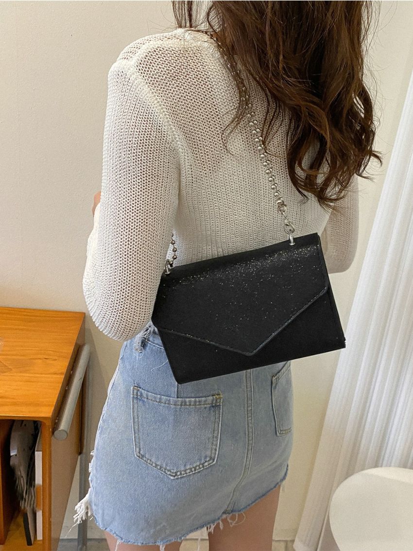 Glitter Chain Square Bag