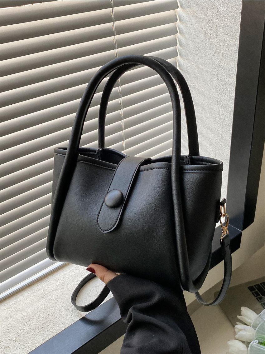 Minimalist Snap Button Square Bag