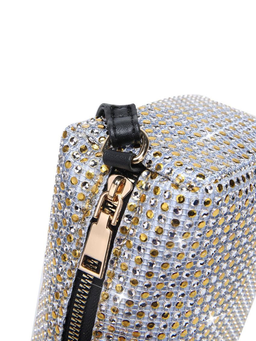 Mini Rhinestone Decor Square Bag