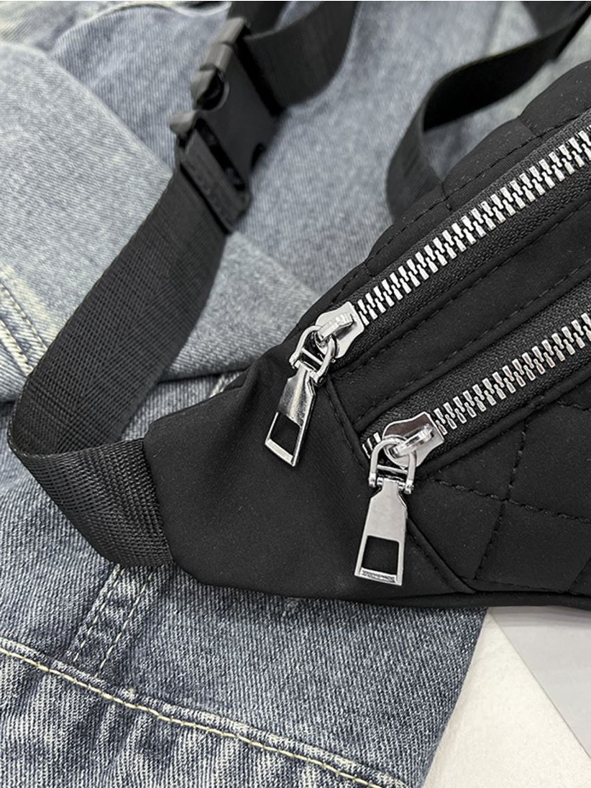 Quilted Zip Front Fanny Pack