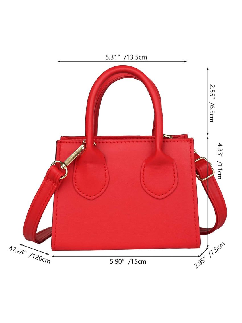 Mini Neon Red Square Bag
