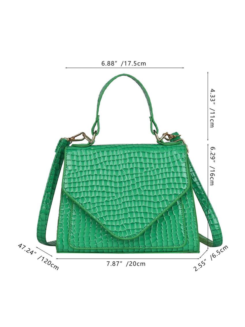 Mini Crocodile Embossed Flap Square Bag