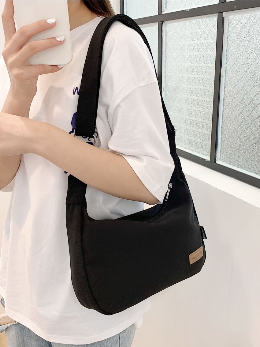 Patch Detail Hobo Bag