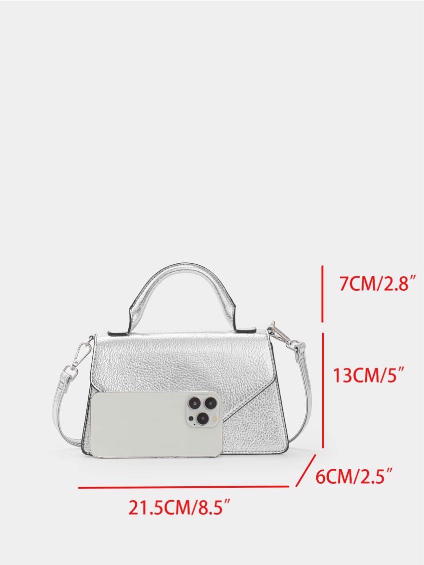 Metallic Flap Square Bag