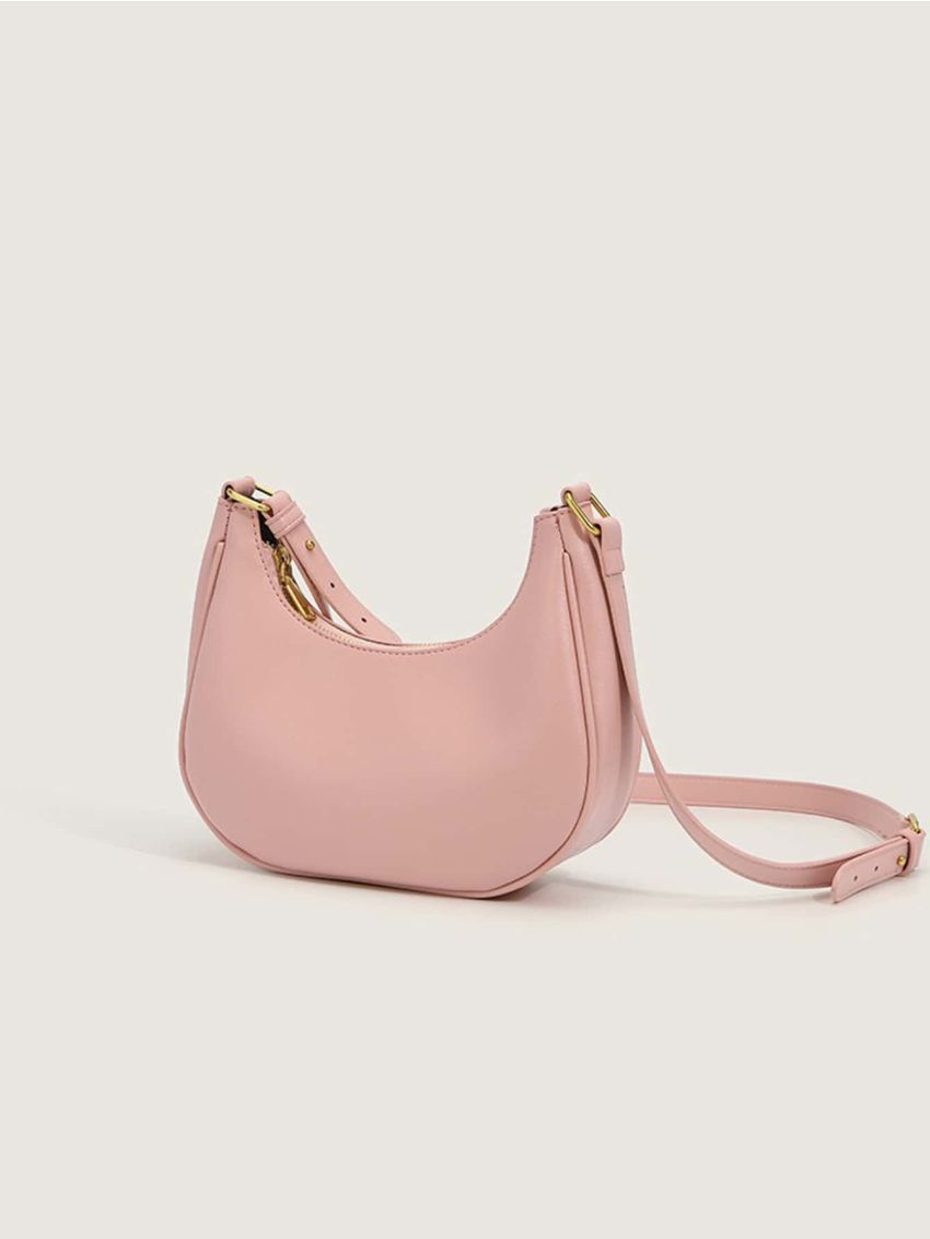 Women's Shoulder Bag, Simple All-match Underarm Bag, Solid Color Baguette Bag, Minimalist Hobo Bag