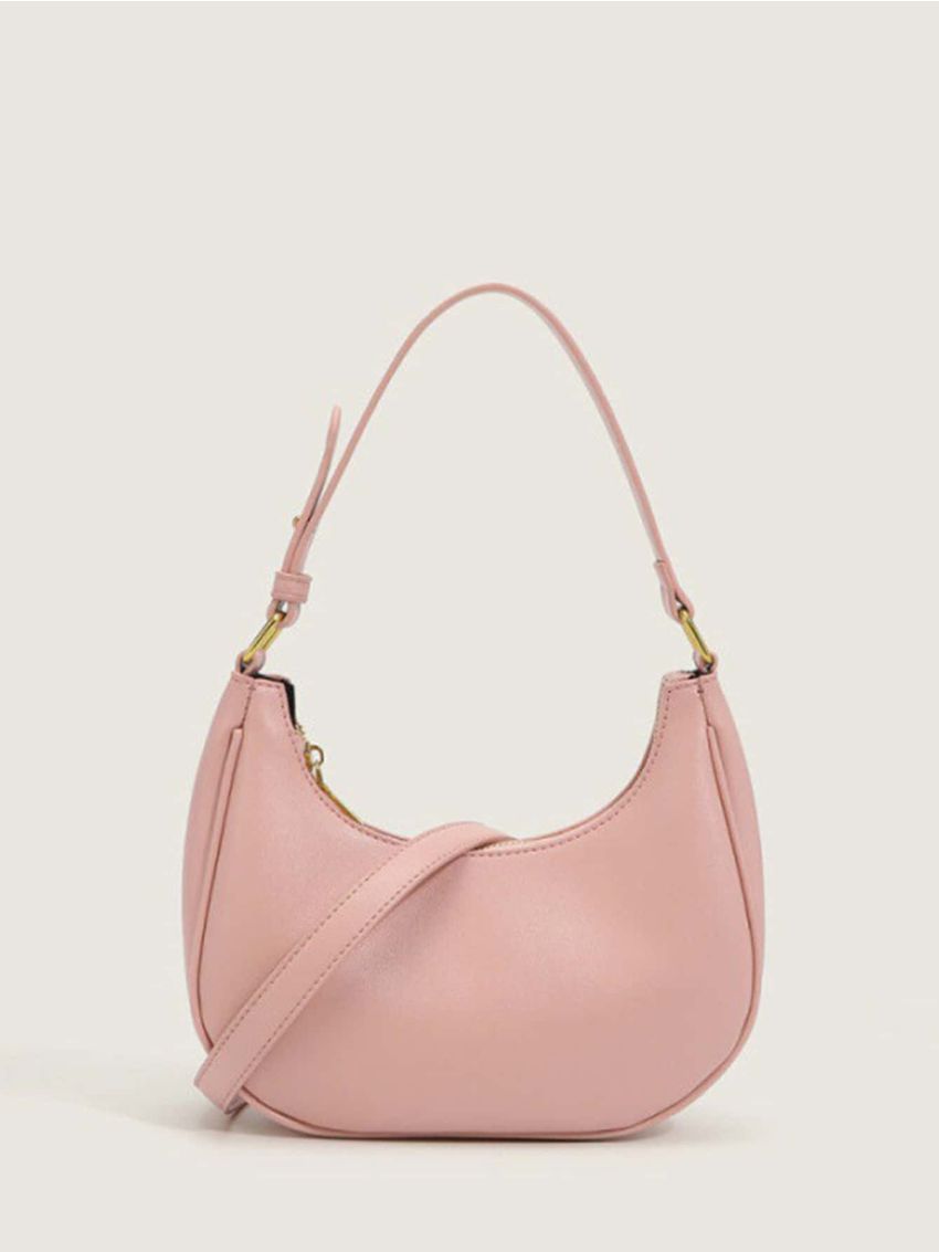 Women's Shoulder Bag, Simple All-match Underarm Bag, Solid Color Baguette Bag, Minimalist Hobo Bag