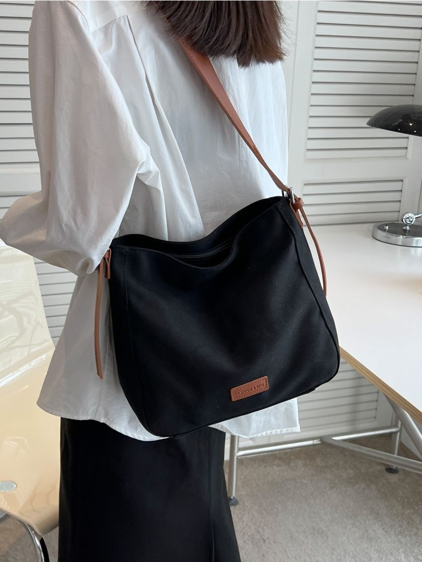 Letter Patch Decor Square Bag