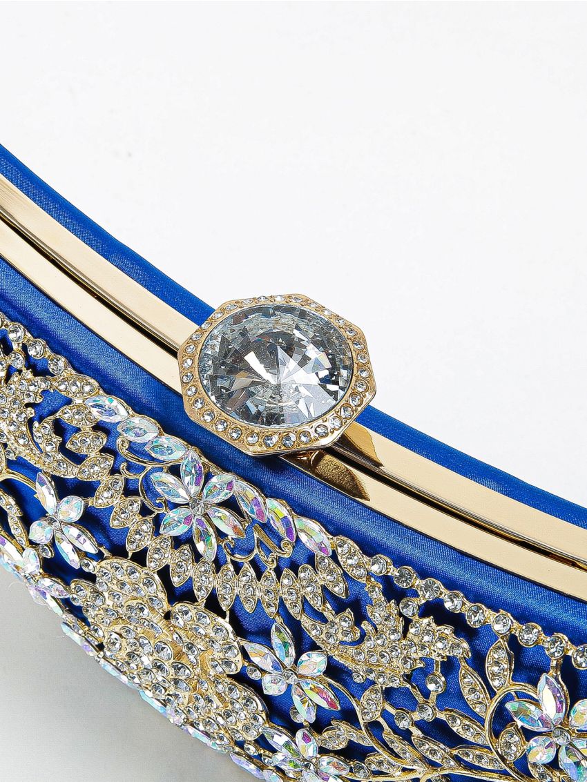 Rhinestone Decor Chain Box Bag