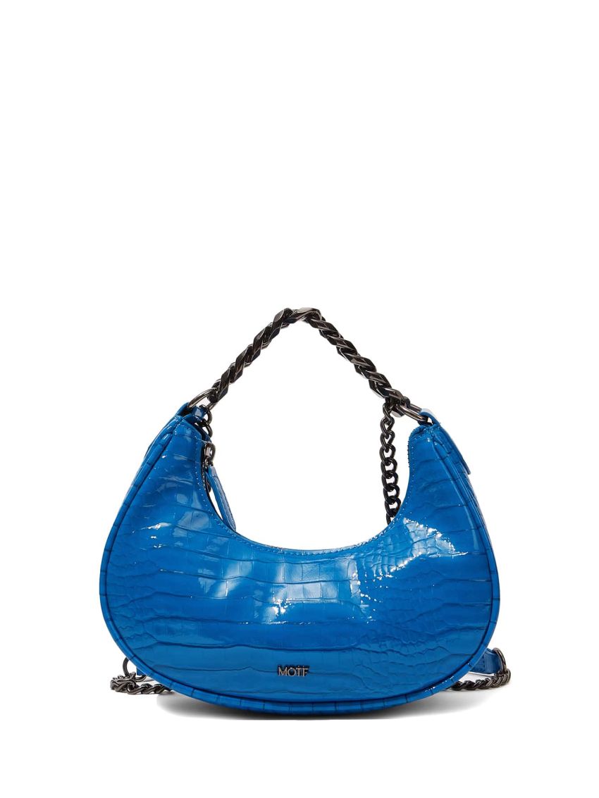 PREMIUM ARTIFICIAL PATENT LEATHER CROCODILE EMBOSSED SATCHEL BAG