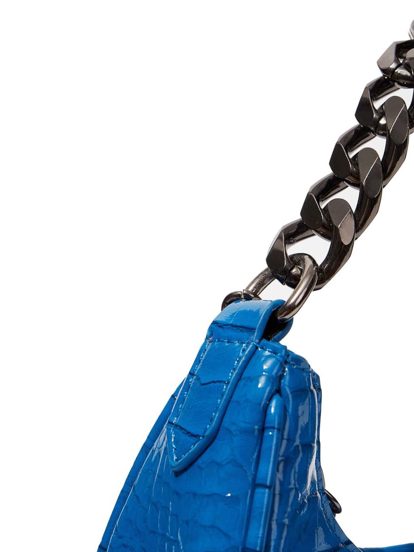 PREMIUM ARTIFICIAL PATENT LEATHER CROCODILE EMBOSSED SATCHEL BAG