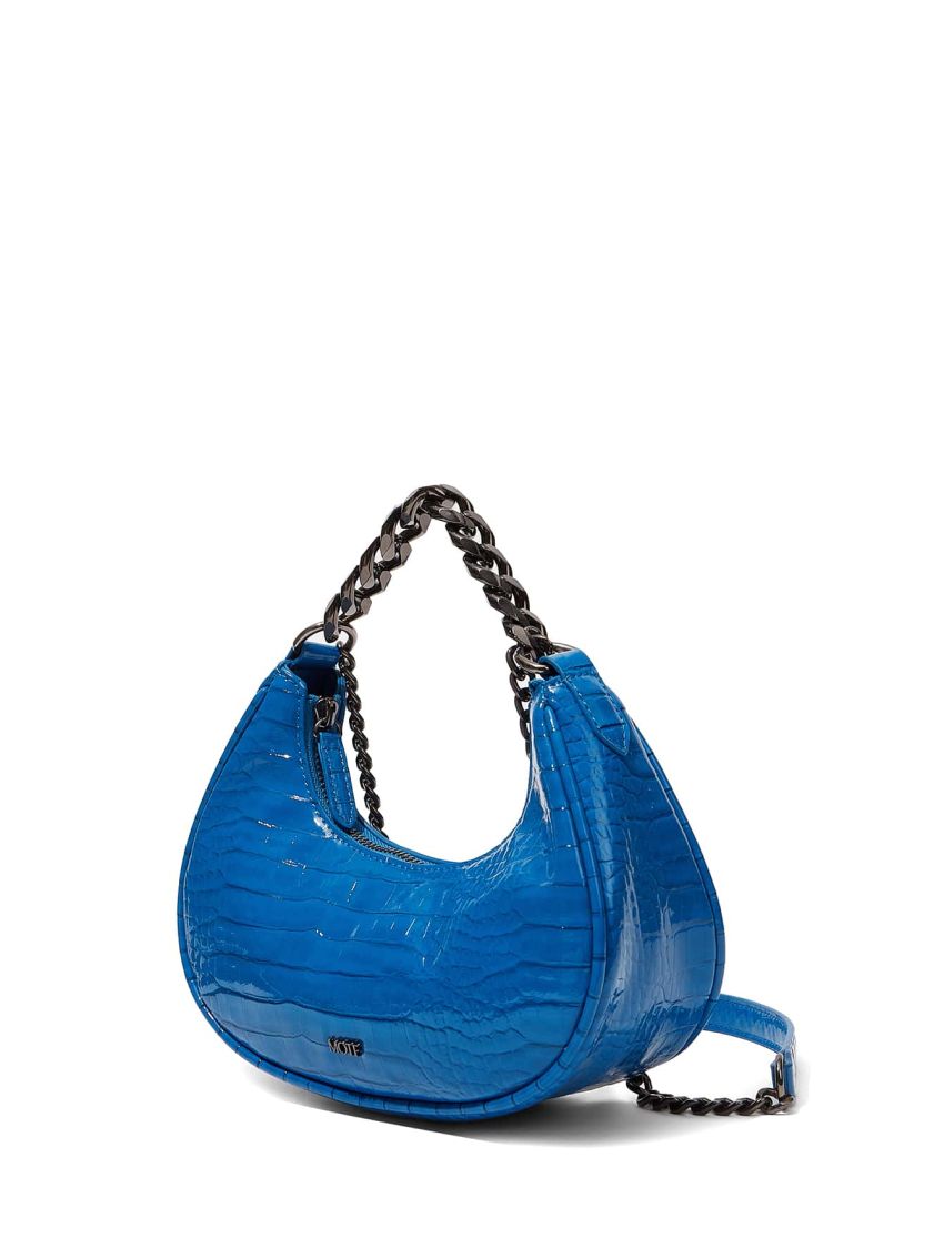 PREMIUM ARTIFICIAL PATENT LEATHER CROCODILE EMBOSSED SATCHEL BAG