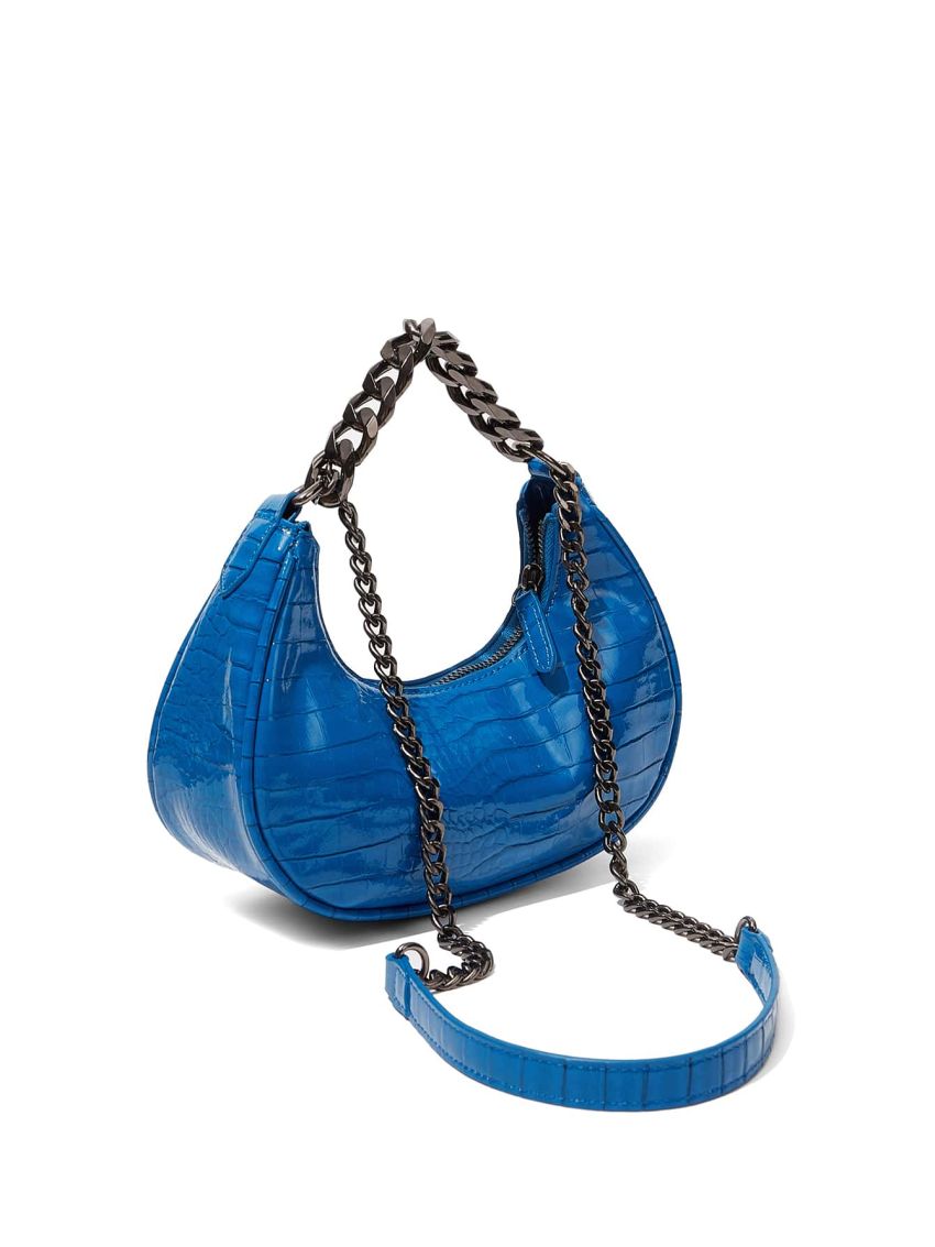 PREMIUM ARTIFICIAL PATENT LEATHER CROCODILE EMBOSSED SATCHEL BAG