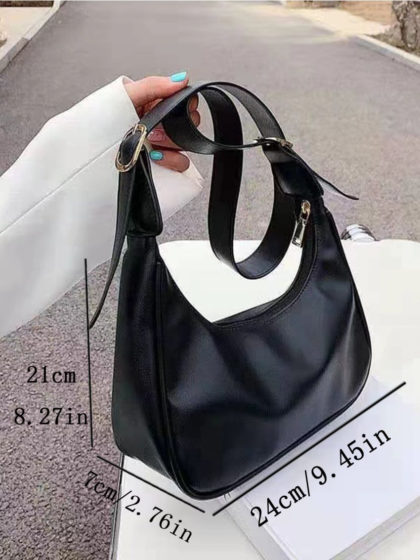 Minimalist Zipper Hobo Bag