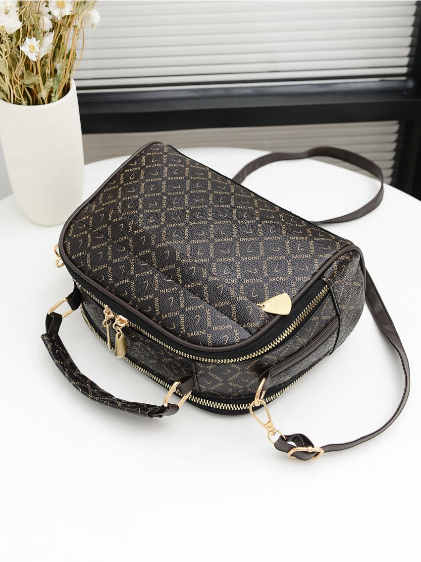 Letter Graphic Dome Bag