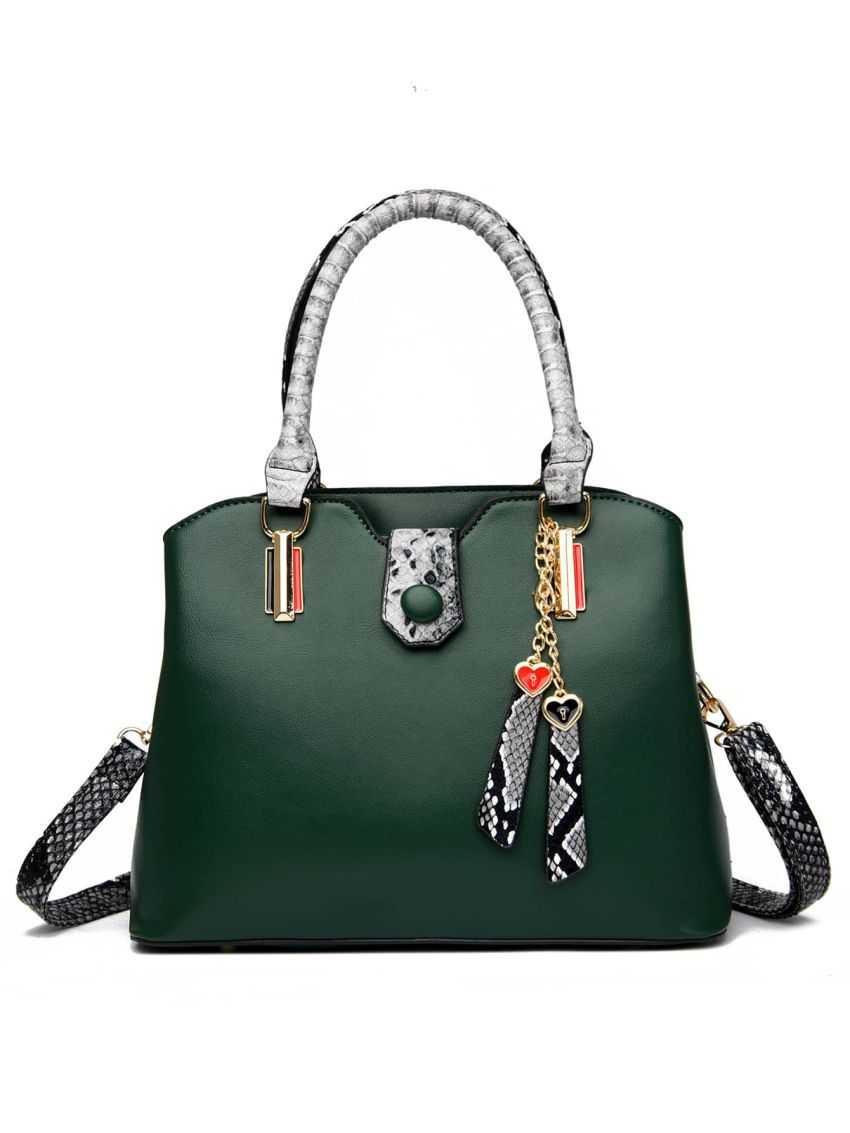 3pcs Snakeskin Print Square Bag Set