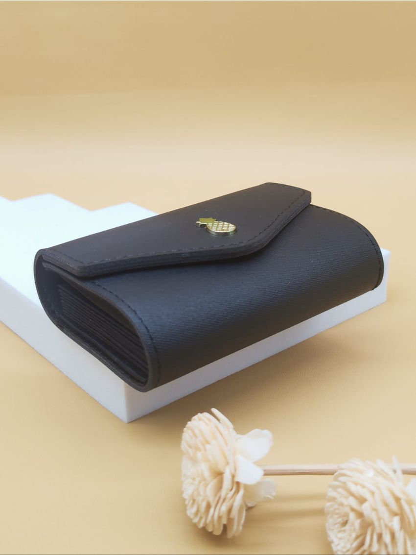 Pineapple Decor Fold Over Card Holder Multi-Card Card Organizer For Storage Credit Cards