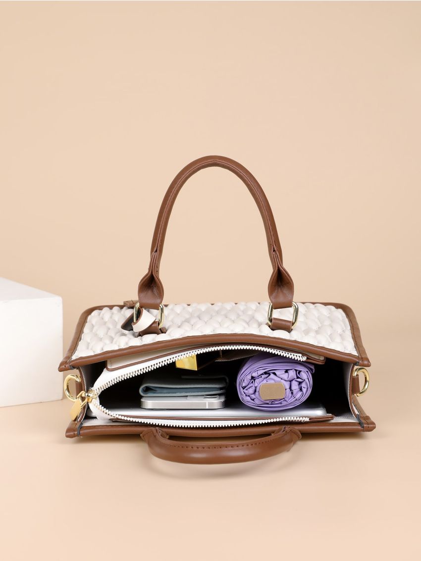 Geometric Quilted Square Bag