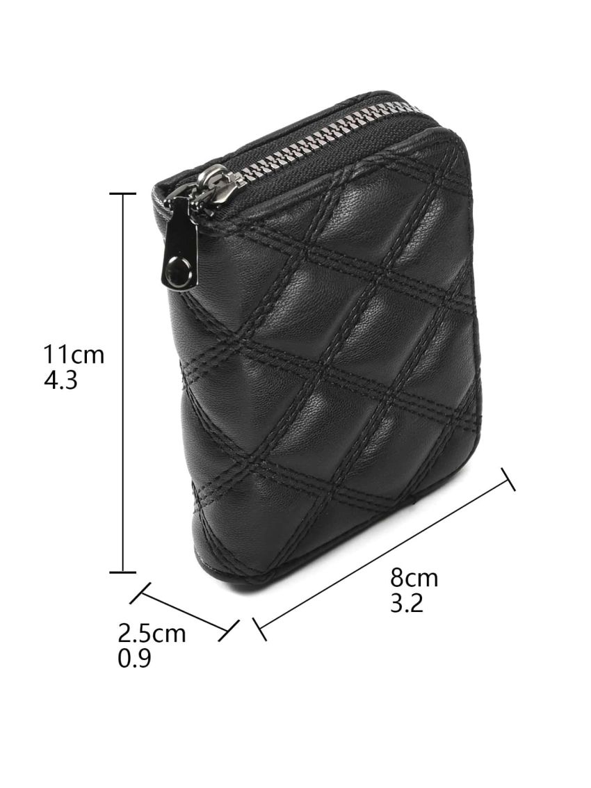 Quilted Zipper Around Card Holder