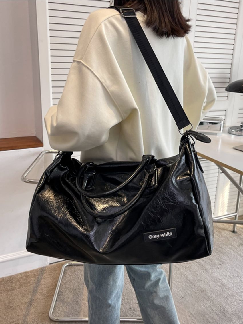 Letter Patch Decor Duffel Bag