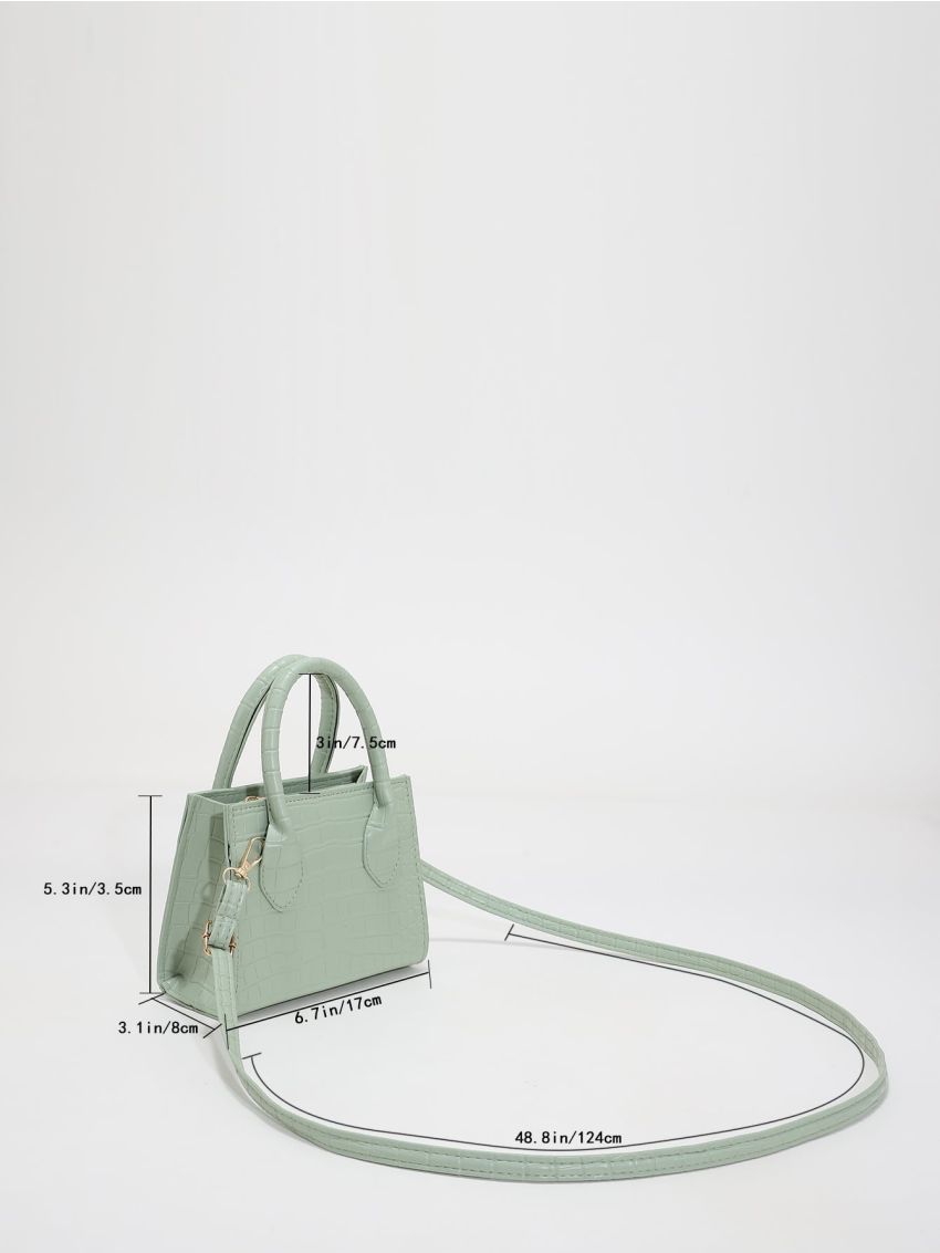 Mini Crocodile Embossed Square Bag