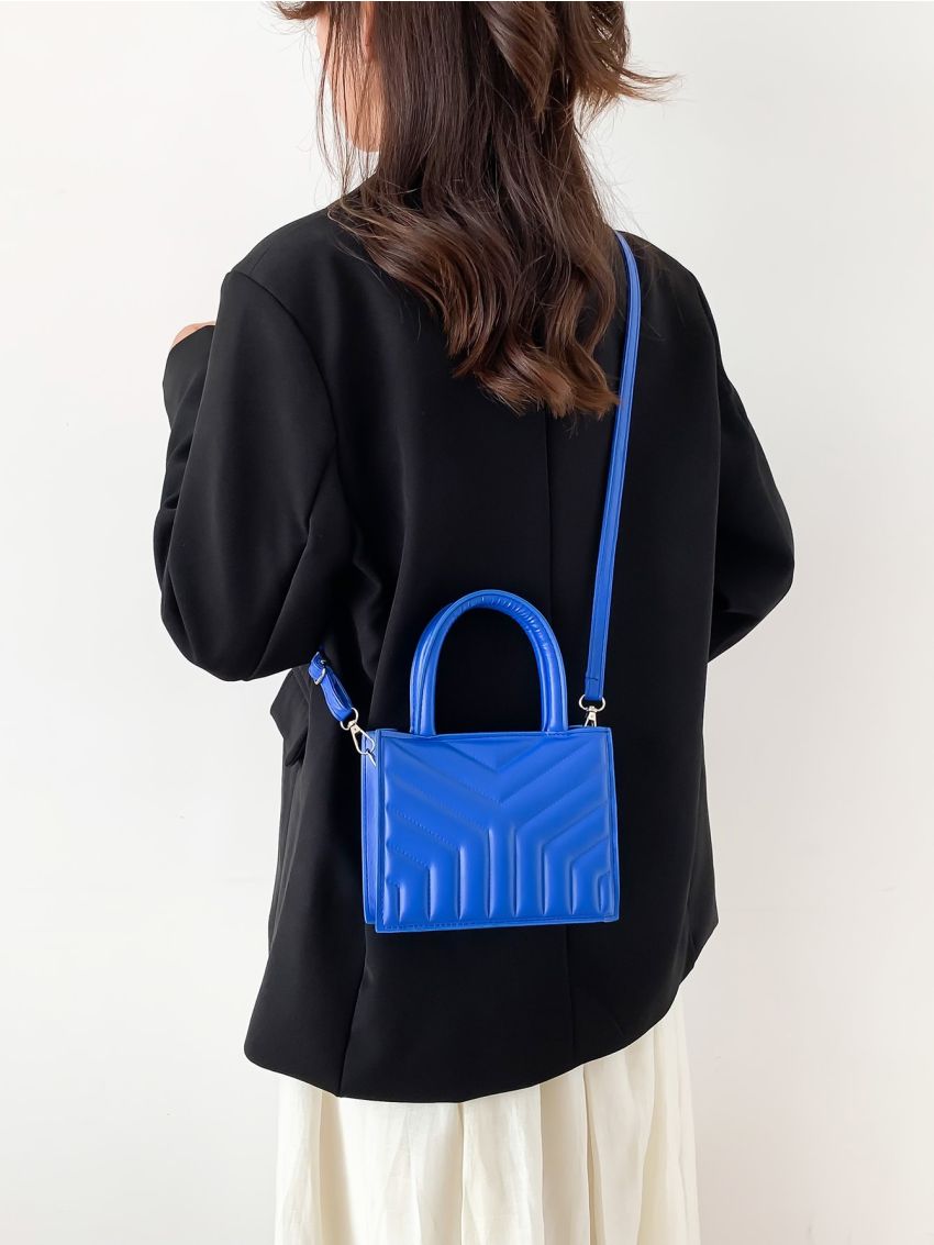 Mini Chevron Detail Square Bag