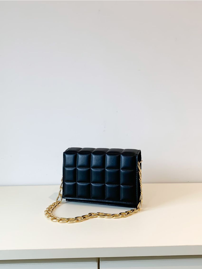 Mini Quilted Chain Flap Square Bag