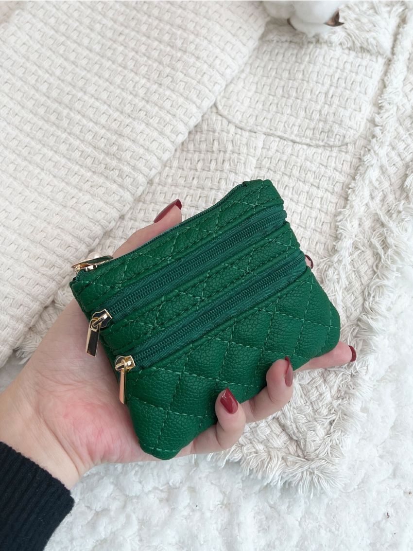 Quilted Multi Zip Coin Purse