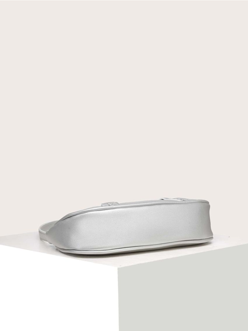 Metallic Studded Decor Hobo Bag