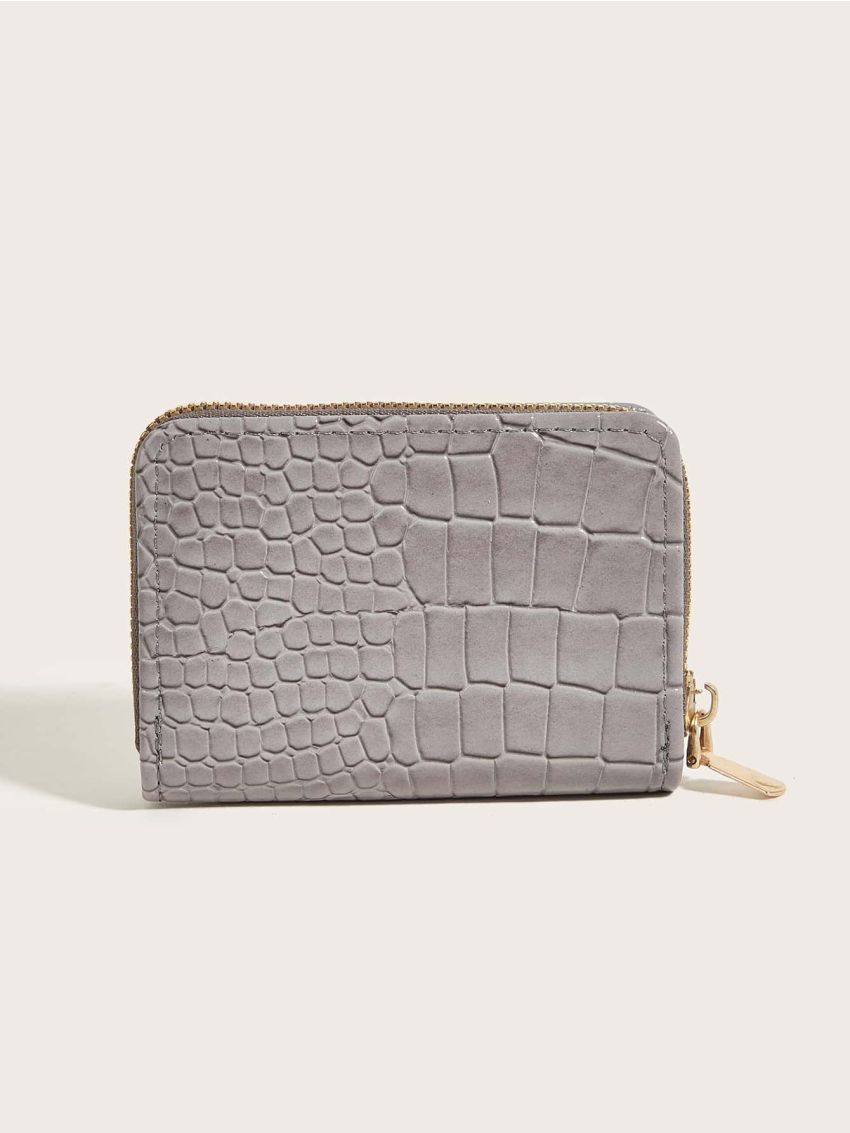 Crocodile Embossed Zip Around Card Holder