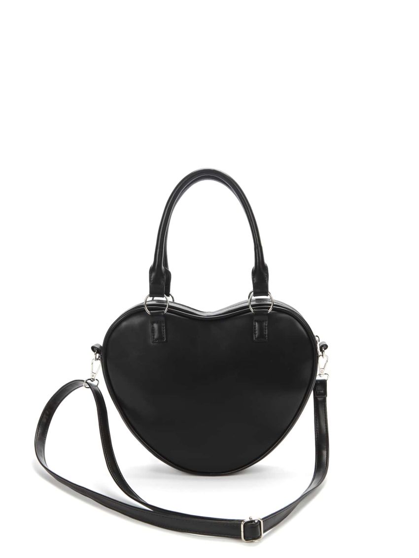 Goth Grommet Eyelet Decor Heart Design Novelty Bag