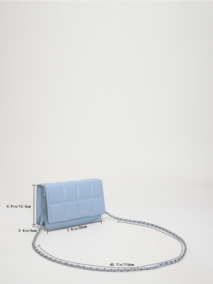 Mini Minimalist Textured Chain Flap Square Bag