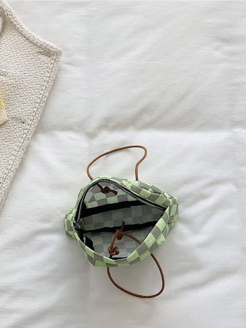 Mini Plaid Pattern Dome Bag