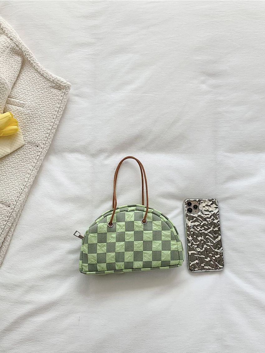 Mini Plaid Pattern Dome Bag