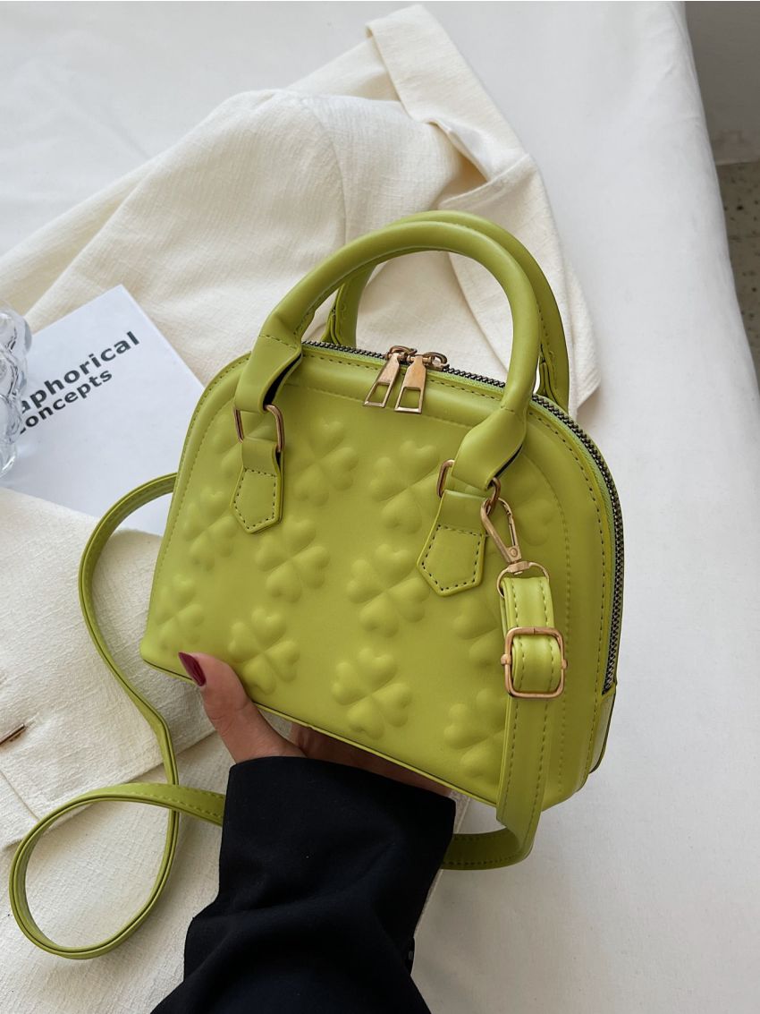 Lucky Clover Embossed Dome Bag