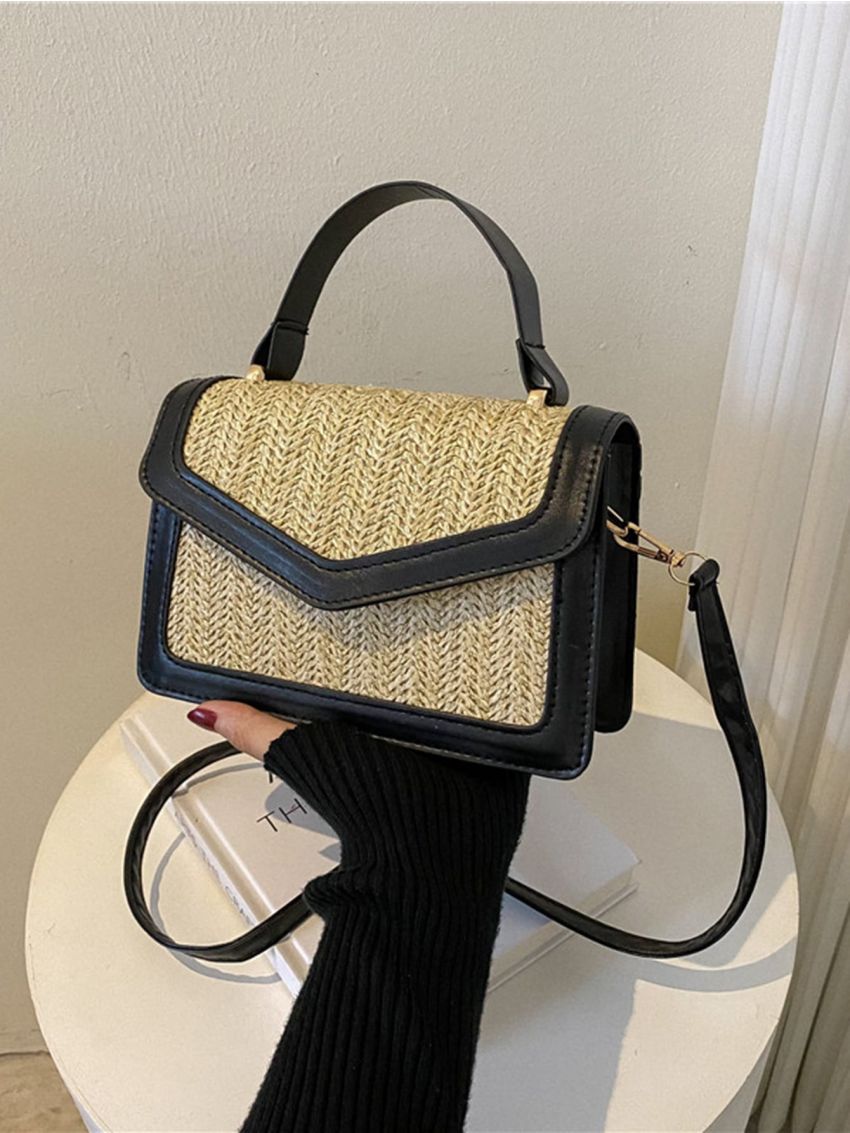 Mini Two Tone Straw Bag