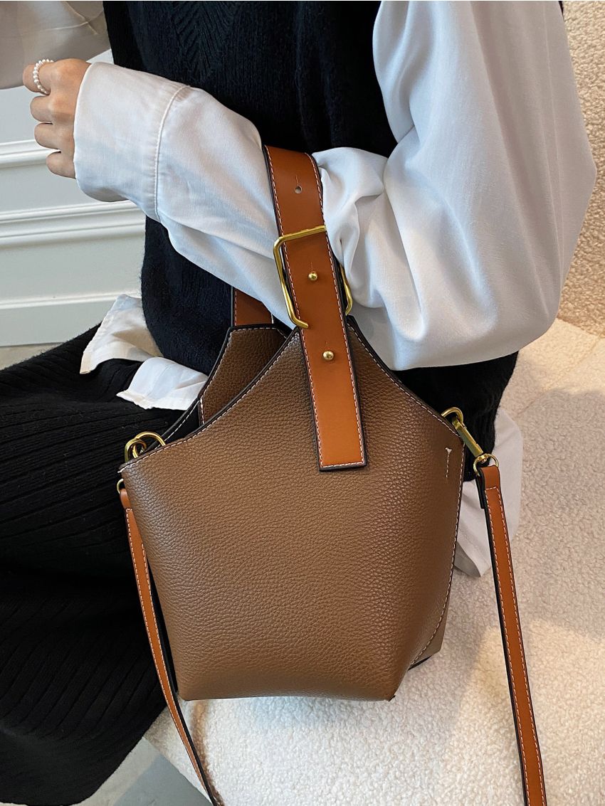 Mini Litchi Embossed Bucket Bag