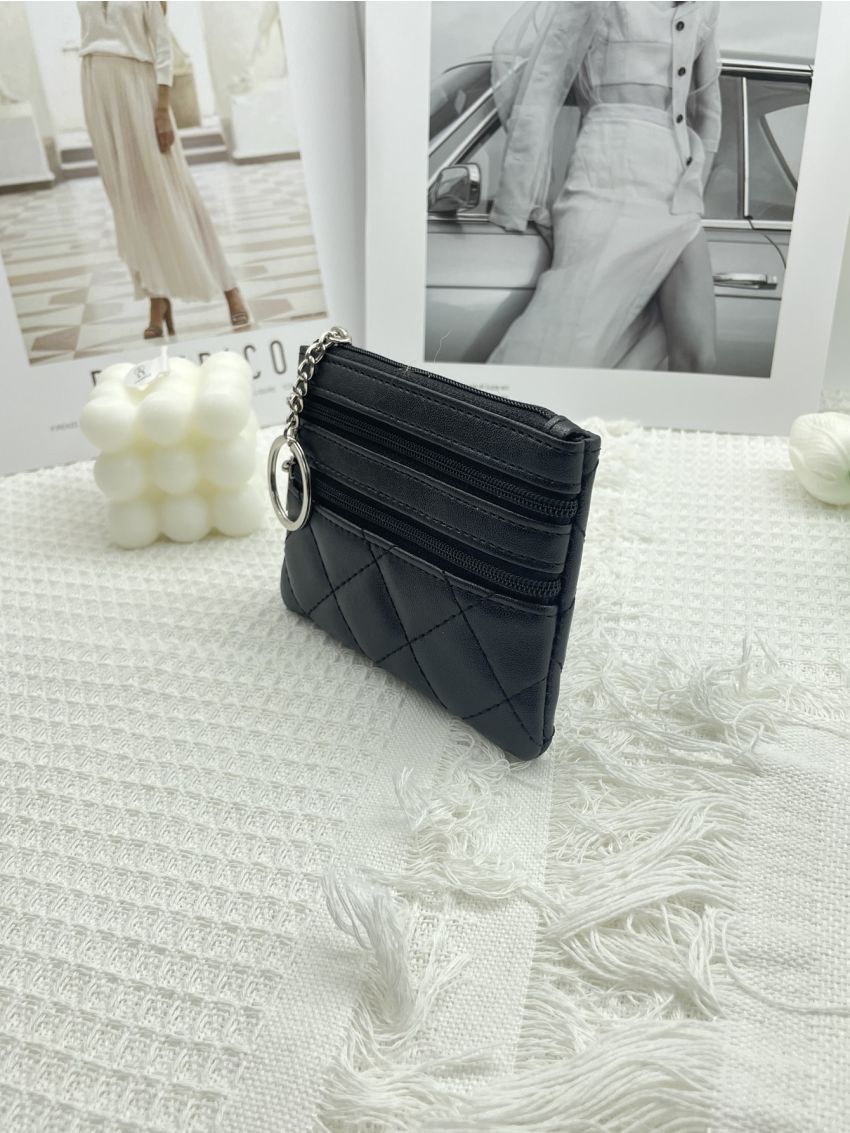 Geometric Quilted Coin Purse