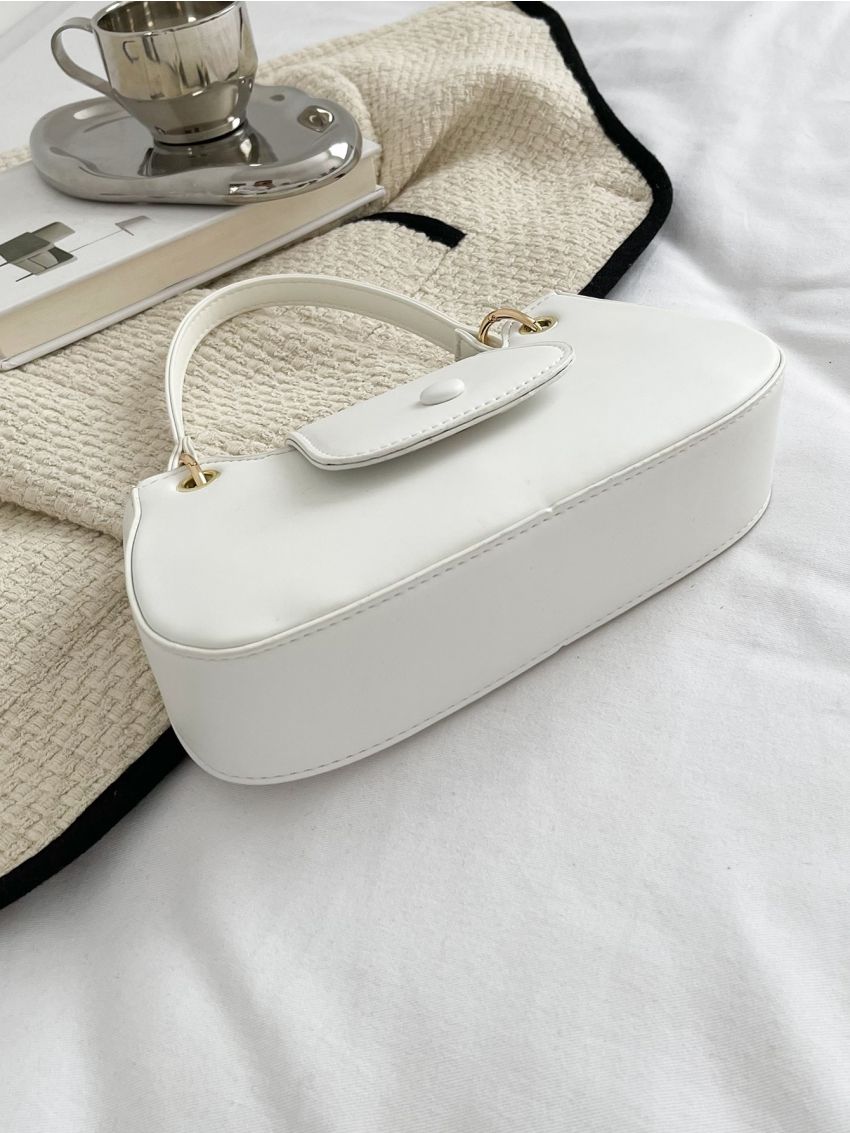Minimalist Snap Button Baguette Bag